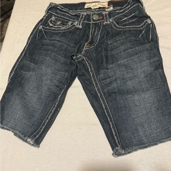 VTG LAGUNA BEACH Rare men 29 Dark Denim Shorts , skulls hardware Embroidery - Picture 2 of 10